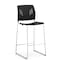Officesource Rise Stool Polyurethane Stool with Footrest and Chrome Base OSST7013BK - alternate 1